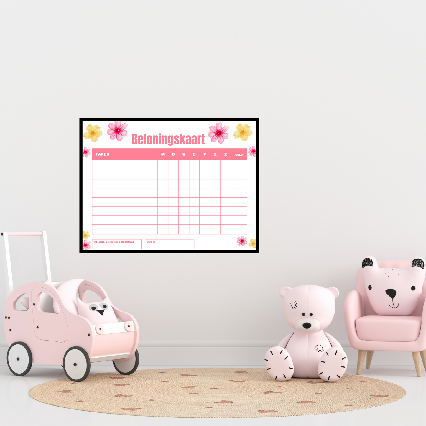 Bloemen Beloningskaart: Groei met Elke Prestatie - Printable