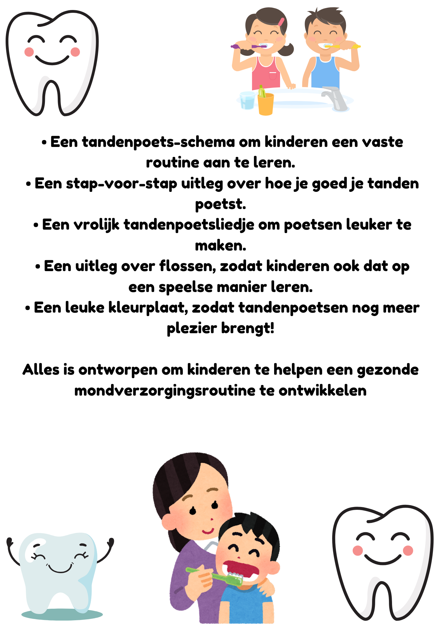 Poetsen met een glimlach! - Pakket - Printable