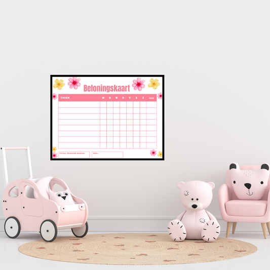 Bloemen Beloningskaart: Groei met Elke Prestatie - Printable
