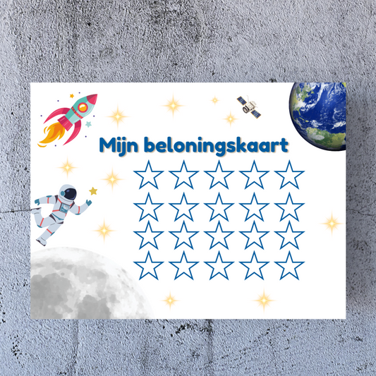 Ruimte Beloningskaart - Printable