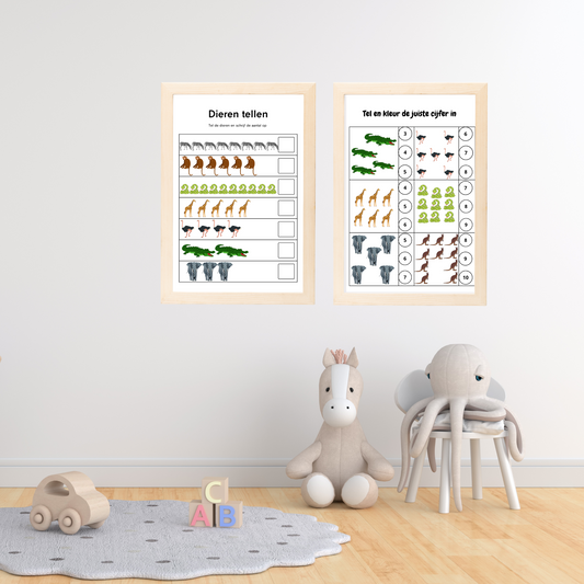 Wilde Dieren Tellen: Speel, Leer en Ontdek! - Pakket - Printable