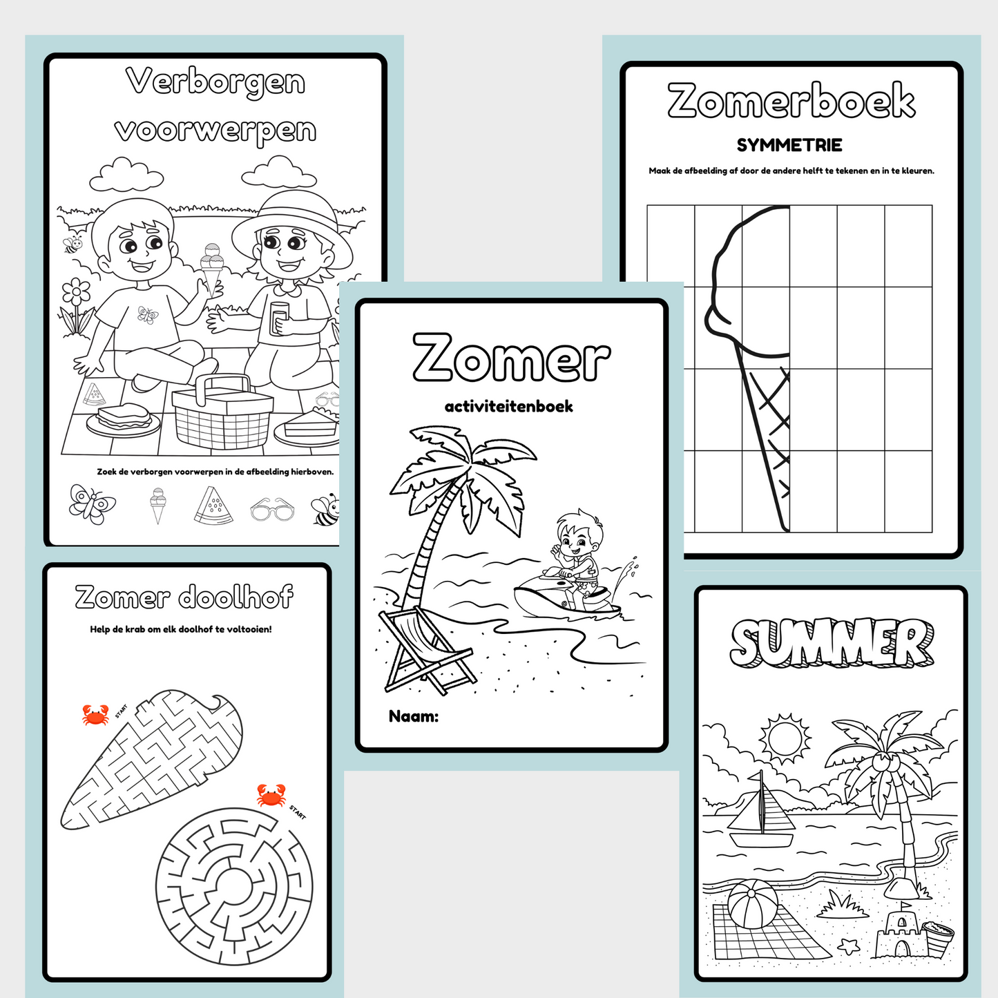 Het Kleur- en Speelboek voor de Zomer