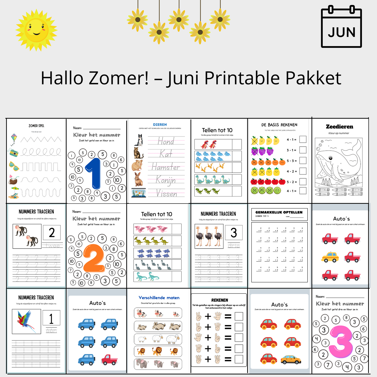 Hallo Zomer! - Juni Printable Pakket